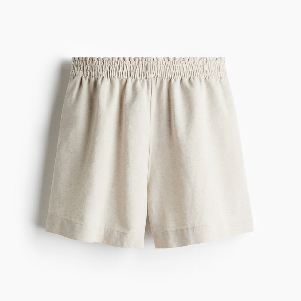 H&M Linen-Blend Pull-On Shorts NWT